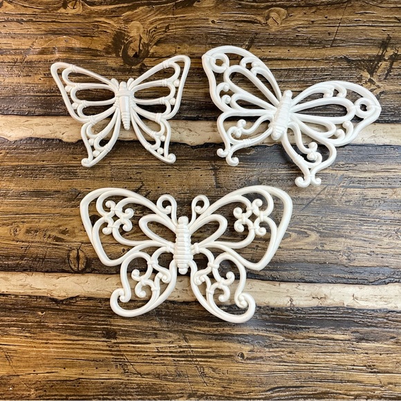 Vintage Homco 7537 butterfly Wall Decor set of 3 - Picture 3 of 16